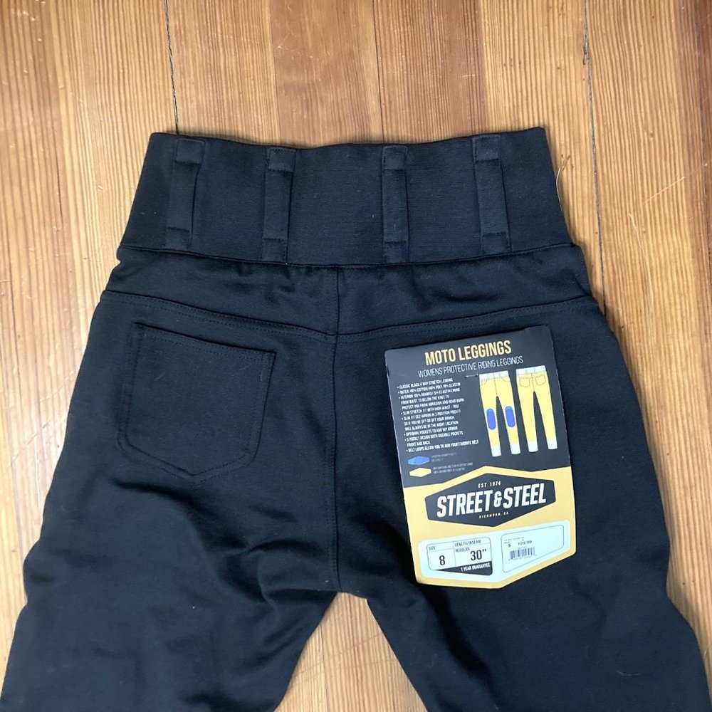 NWT Street and Steel Motorcycle Moto Armor Armored Protective Leggings Size 8